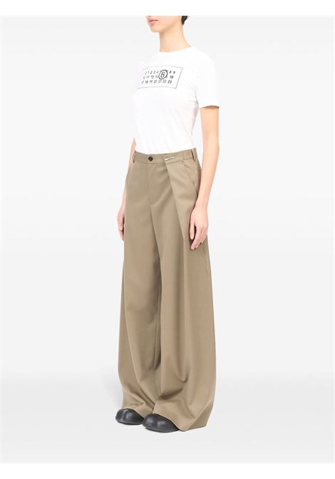 Pantaloni sartoriali a gamba ampia in beige di MM6 Maison Margiela - donna MM6 MAISON MARGIELA | S52KA0513S47848741